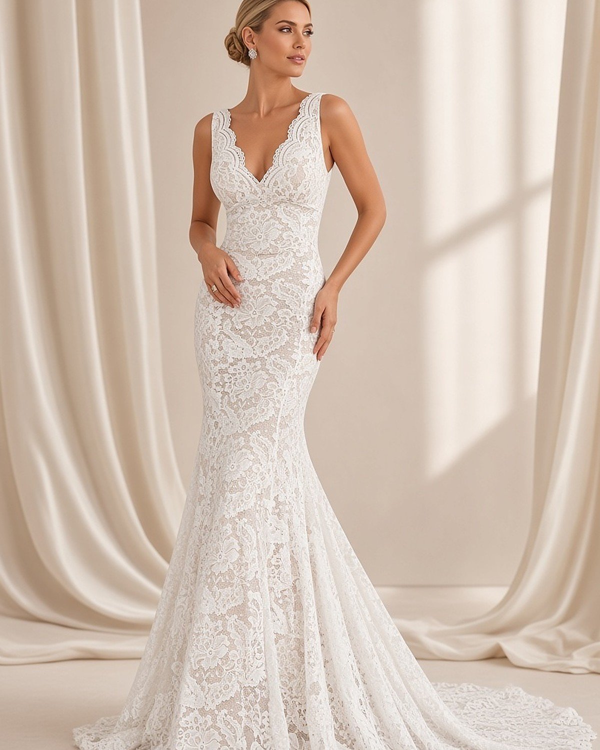 Isla mermaid lace wedding gown - Perla Novia