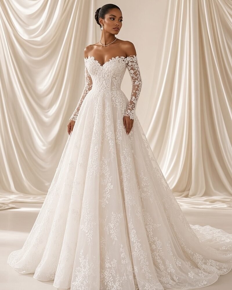 Brisa A-Line Wedding Gown wedding gown - Perla Novia