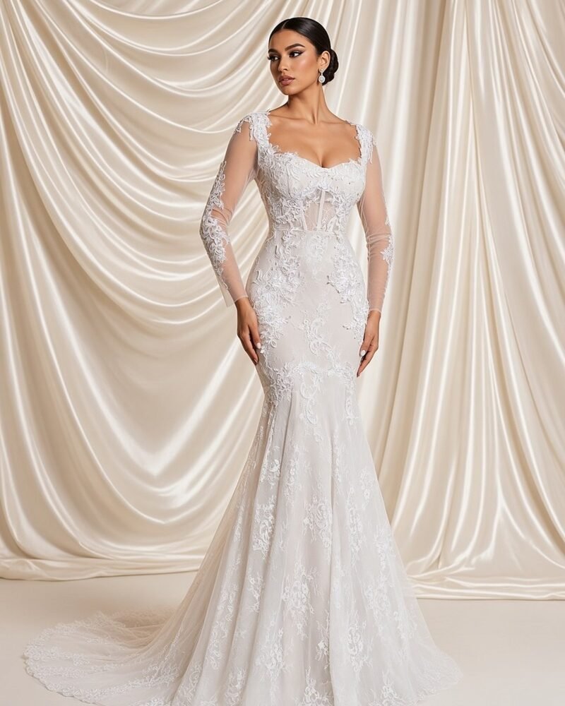 Aurora Mermaid Wedding Gown wedding gown - Perla Novia