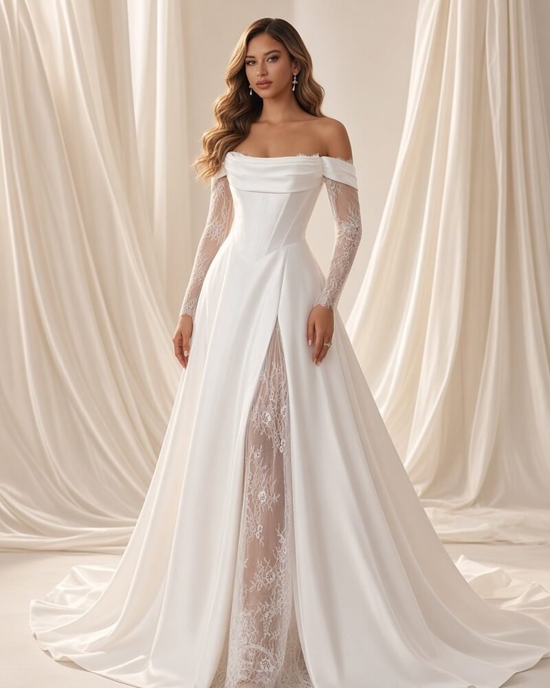 Nieve A-Line Wedding Gown wedding gown - Perla Novia