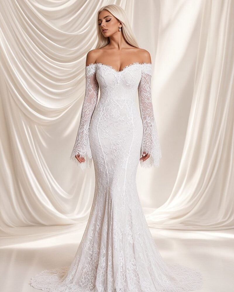 Ámbar Mermaid Wedding Gown wedding gown - Perla Novia