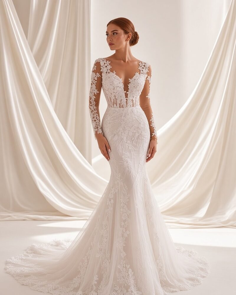 Azahar Mermaid Wedding Gown wedding gown - Perla Novia