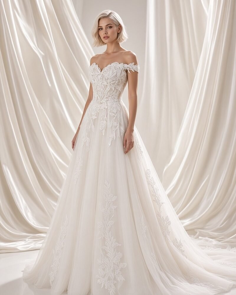 Amapola A-Line Wedding Gown wedding gown - Perla Novia