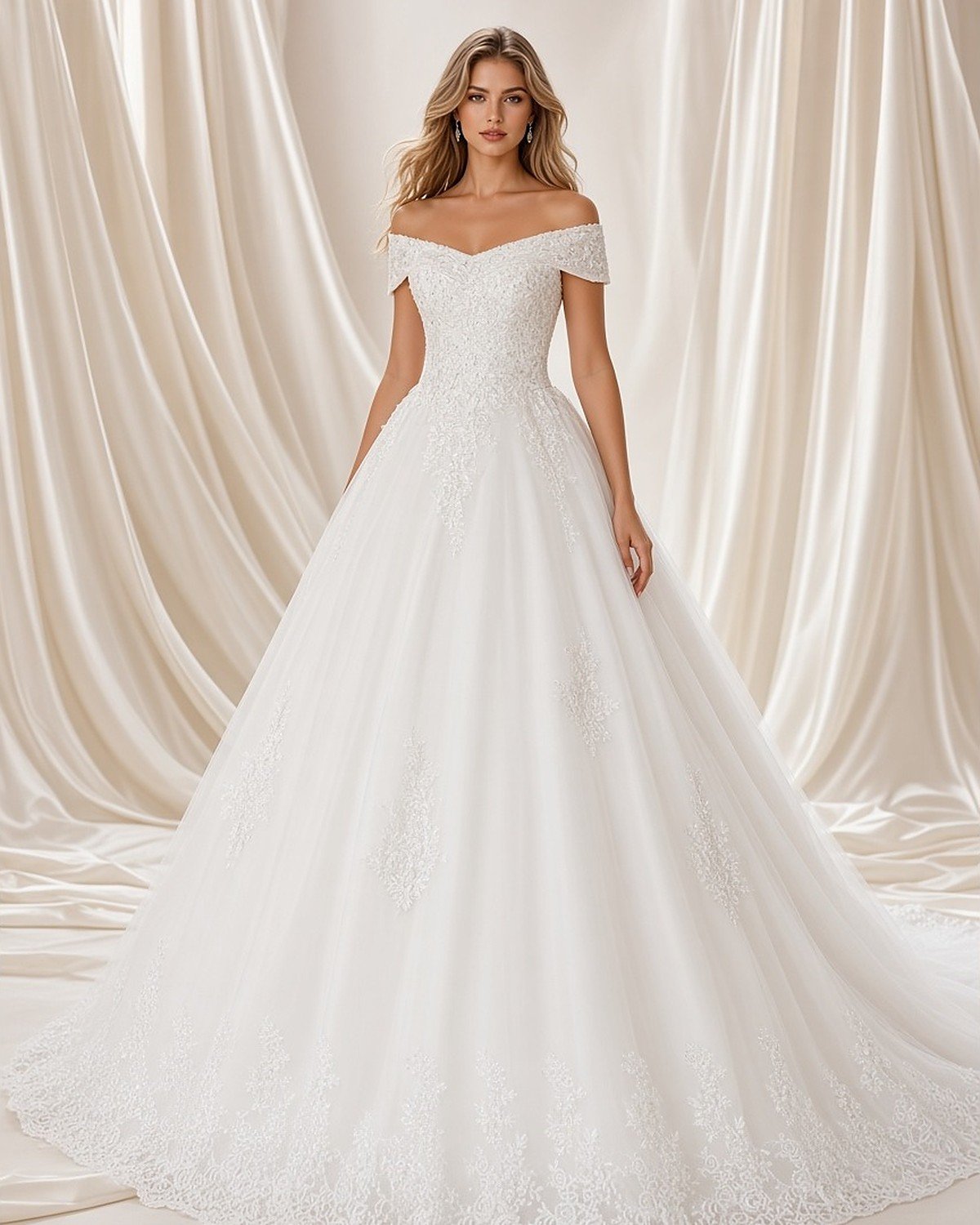 Iris Sheath & Column Wedding Gown - Perla Novia