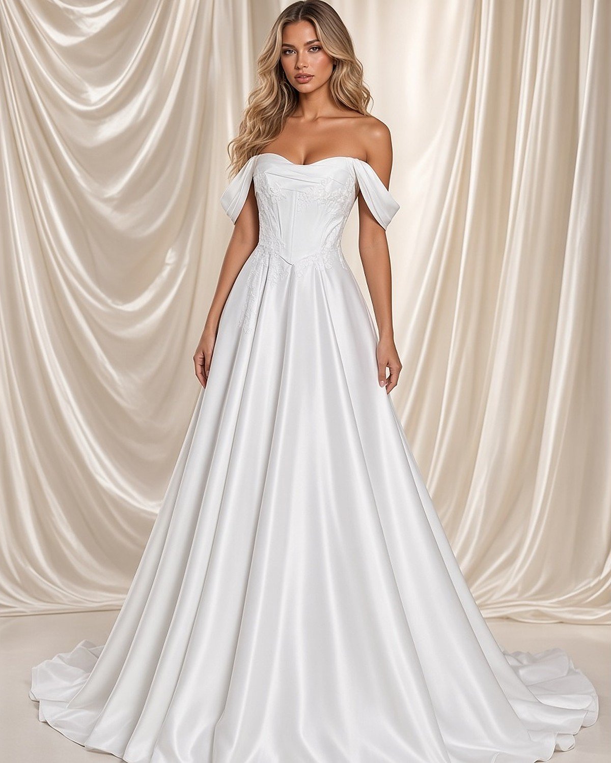 Laurel A-Line Wedding Gown - Perla Novia