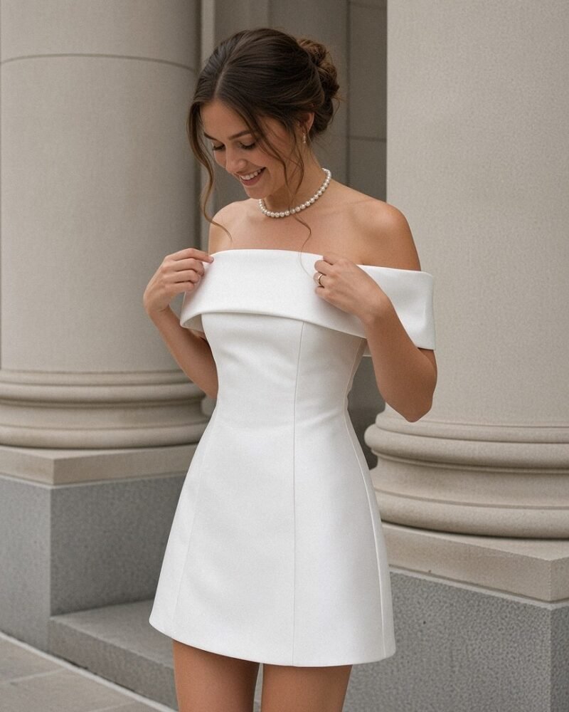 Paula simple wedding dress for a civil ceremony
