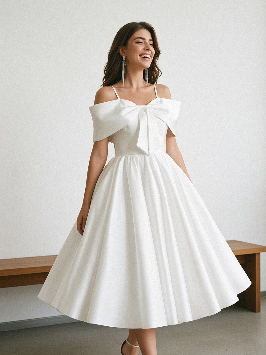 Teresa simple wedding dress for a civil ceremony