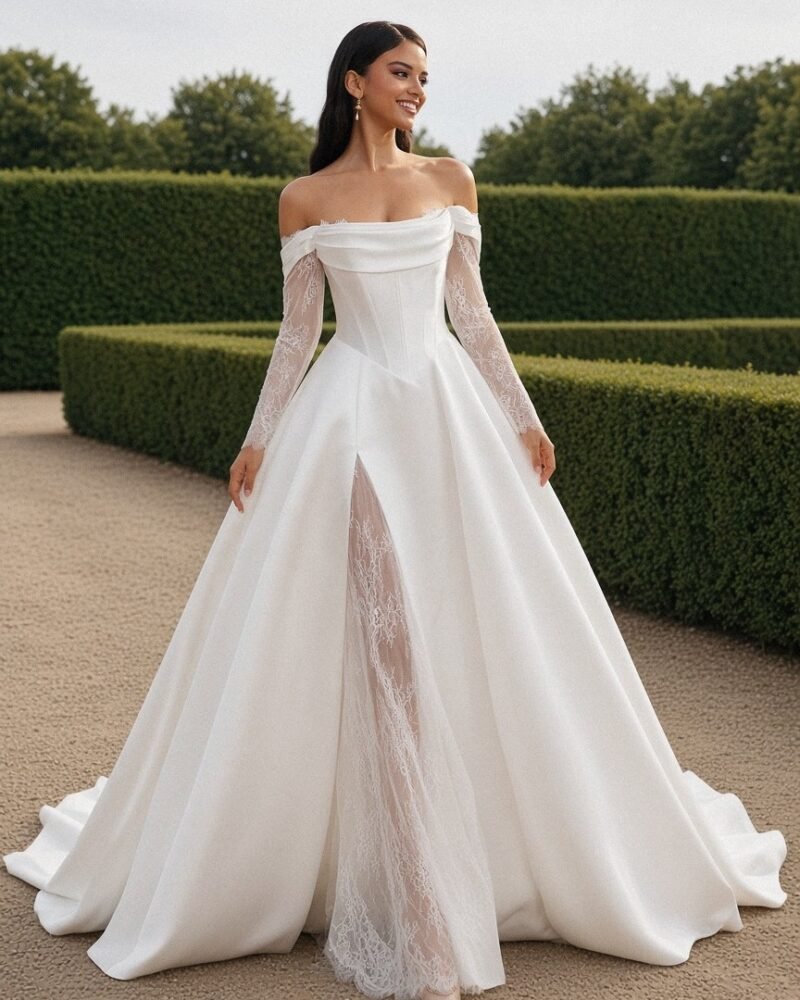 Raquel simple wedding dress for a civil ceremony