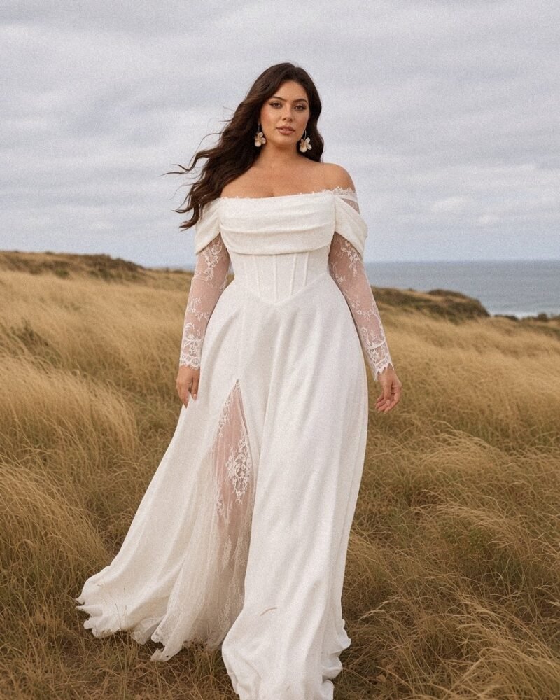 Rebeca A-Line Wedding Gown - Perla Novia