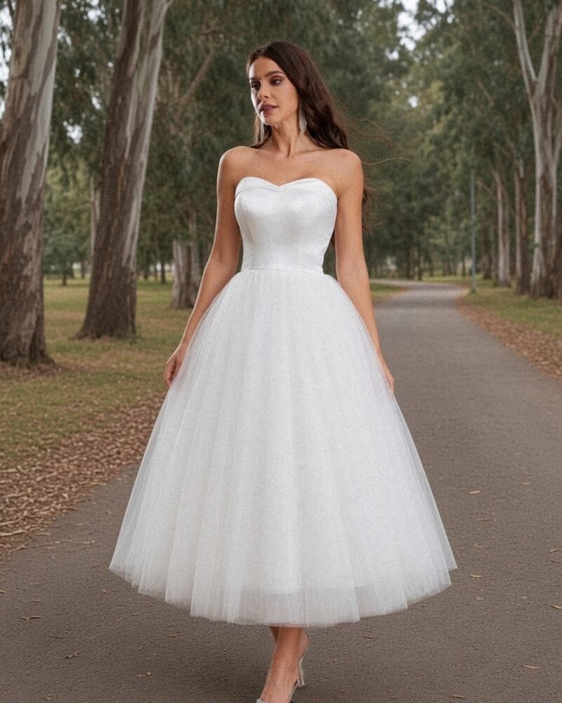 Ana Short & Midi Wedding Gown - Perla Novia