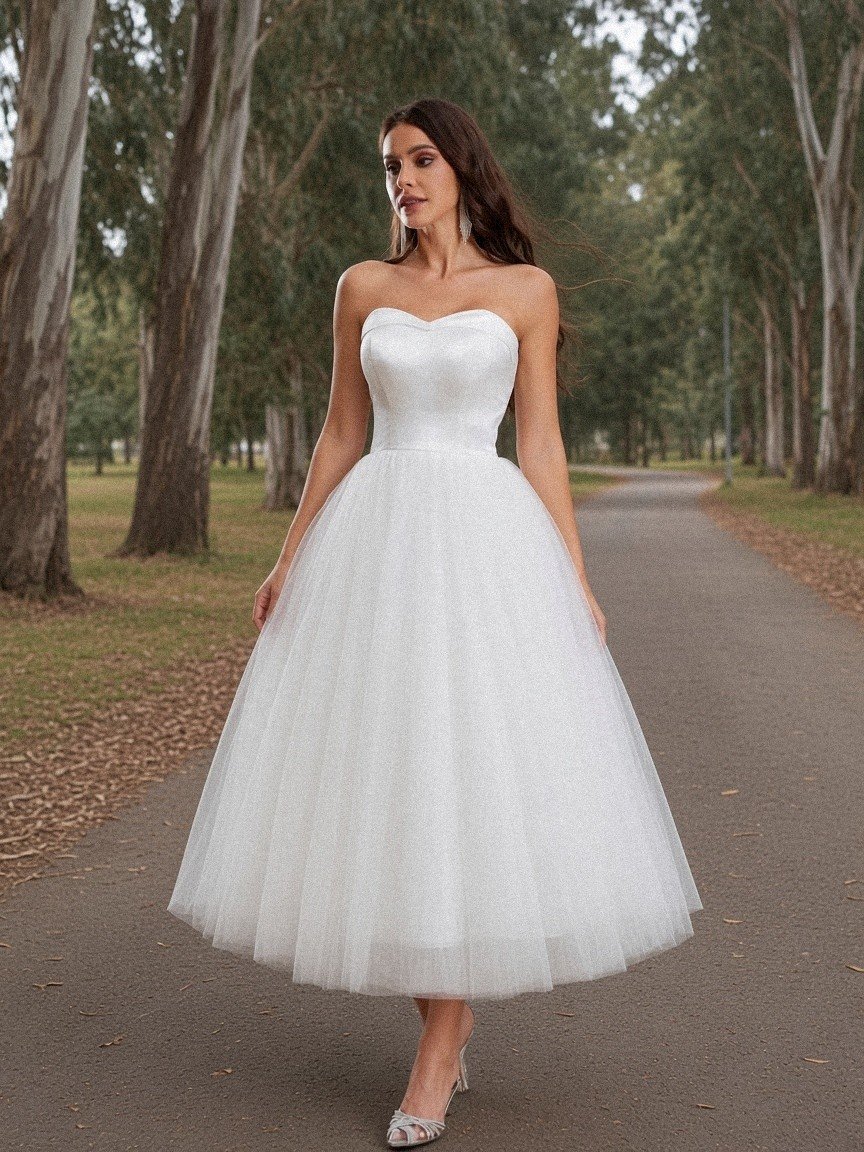 Ana Short & Midi Wedding Gown - Perla Novia