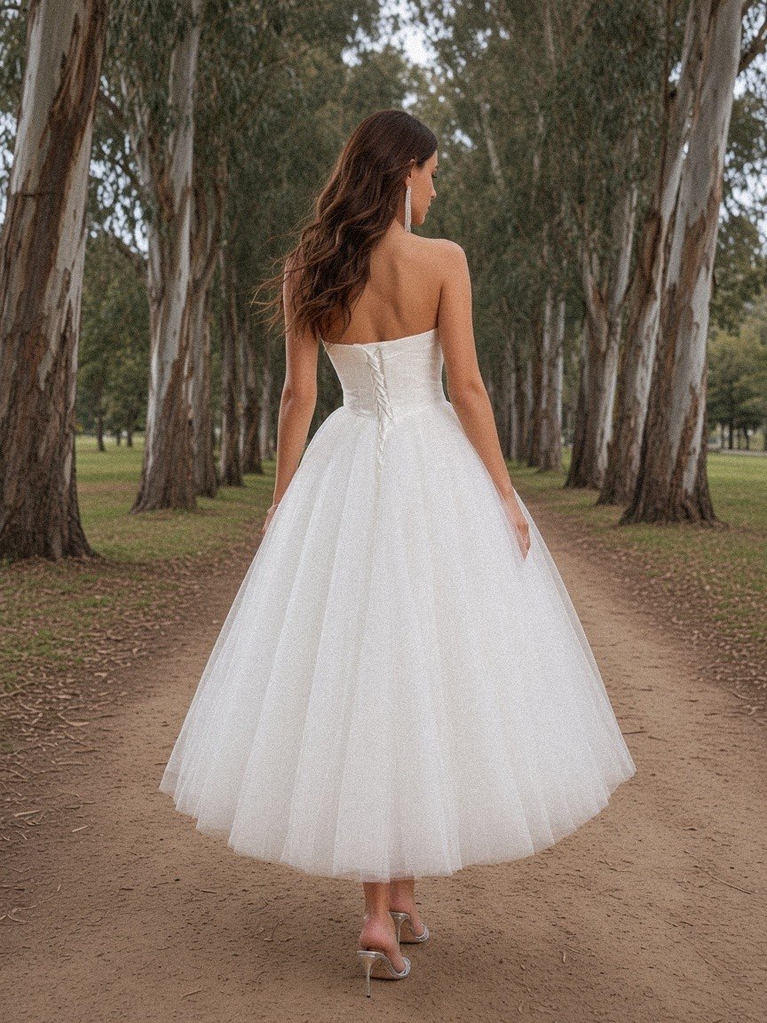Ana Short & Midi Wedding Gown - Perla Novia