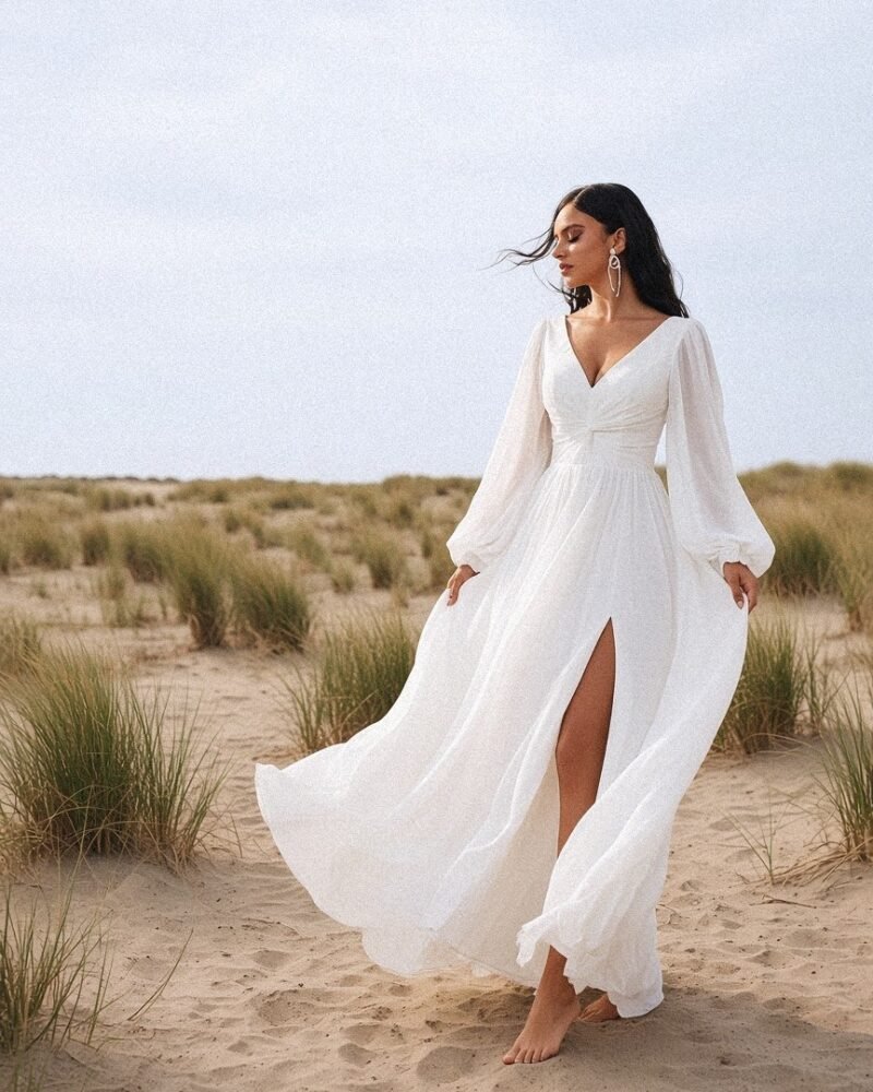 Amparo Boho Wedding Gown - Perla Novia