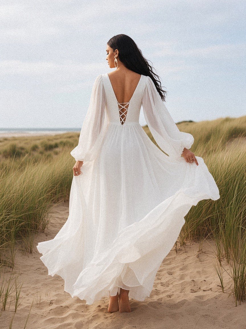 Amparo Boho Wedding Gown - Perla Novia
